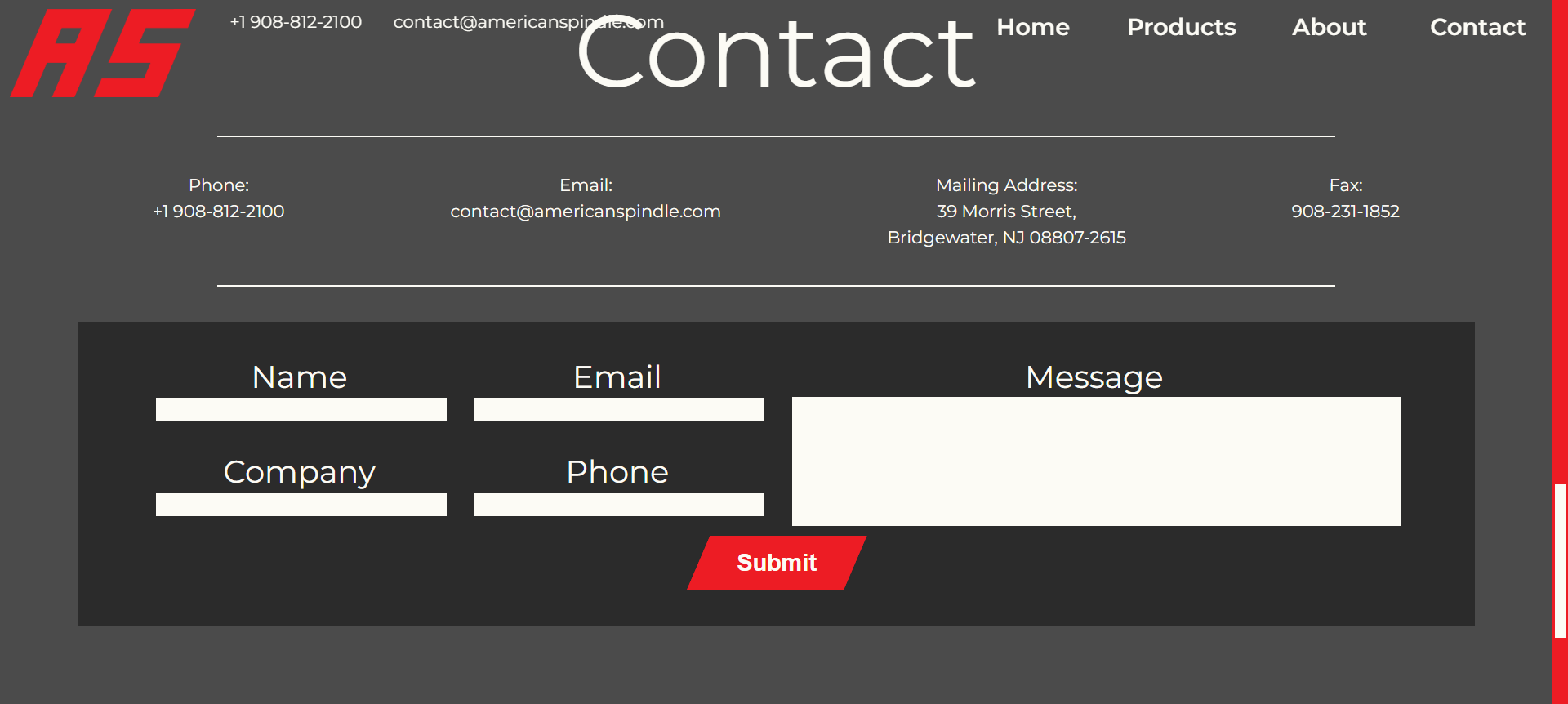 Contact section.