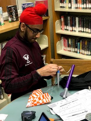 Gurvin assembling our first rocket.